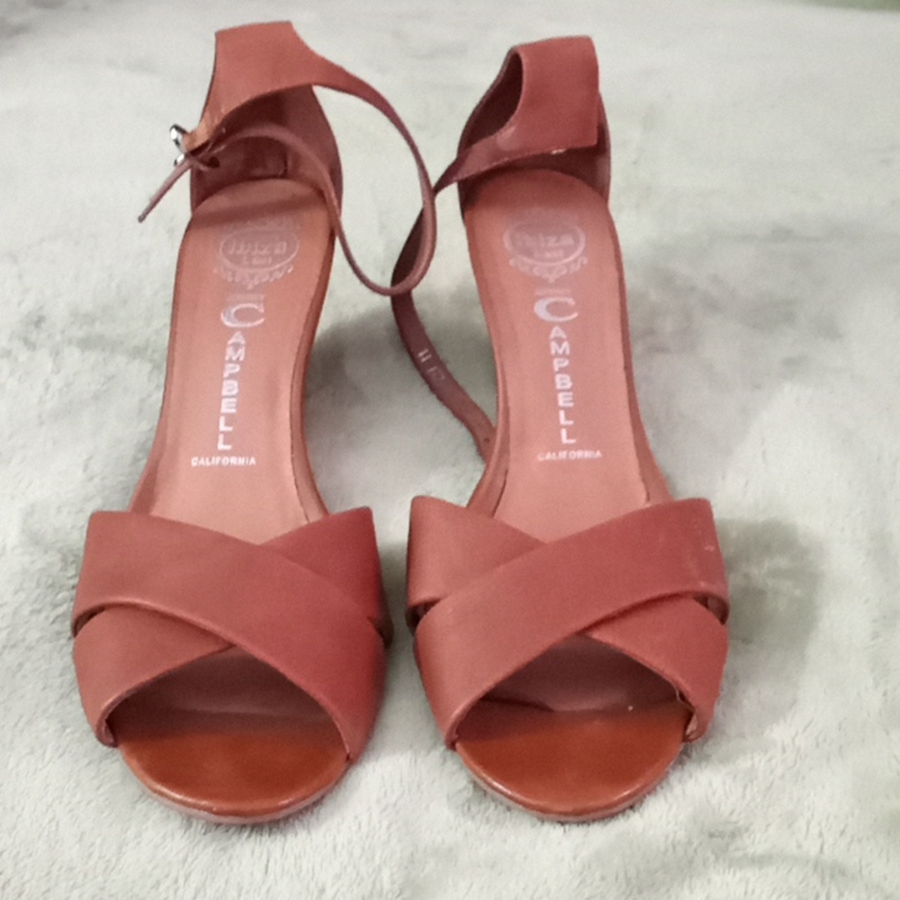 Leather, heeled sandals